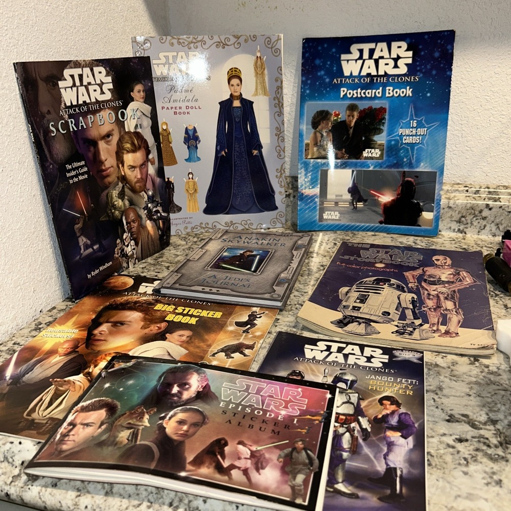 Star Wars Kids Sticker And Postcard Book Lot Prequels Set Unused